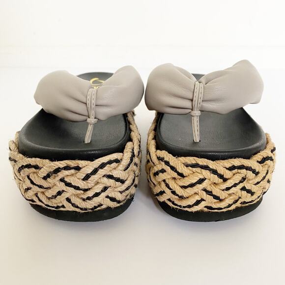 Kanna Rope Wedge Platform Slip on Thong Sandals in Gray Size 36 - Picture 4 of 8